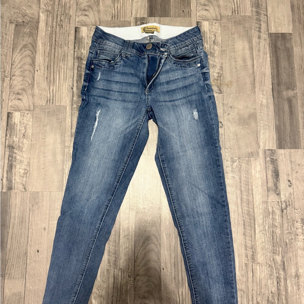 Democracy Blue Skinny Jeans with Distressed Details